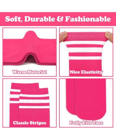 4 Pairs Kids Soccer Socks | Toddler Knee High Tube Socks | Girls Boys 3-6 Years | Black/White, White/Black, Pink/White, Rose/White - Buy Online on SooperMarket.com