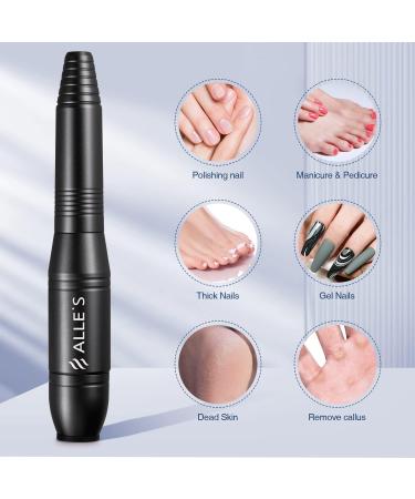 Electric Nail File 20000rpm Nail Drill for Acrylic Nails Gel Portable Manicure Pedicure Nail Drill Kit with Sanding Bands and Nail Drill Bits(Balck) 31 Count (Pack of 1) - Buy Online on SooperMarket.com
