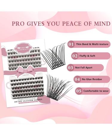 168 Pcs Colored Lash Clusters: Natural+Volume C-Mix | DIY Eyelash Extensions Kit with 2 Styles | Super Thin Band, Soft and Easy to Wear - Buy Online on SooperMarket.com