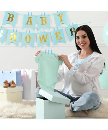 48 Pieces Baby Shower Decorations 24 Plastic Pacifiers and 24 Mini Clothes Pins Transparent Baby Showers Pacifiers Necklace Baby Girl Boy Pacifier Necklace for Party Favor Plastic Clothespins (Blue) - Buy Online on SooperMarket.com