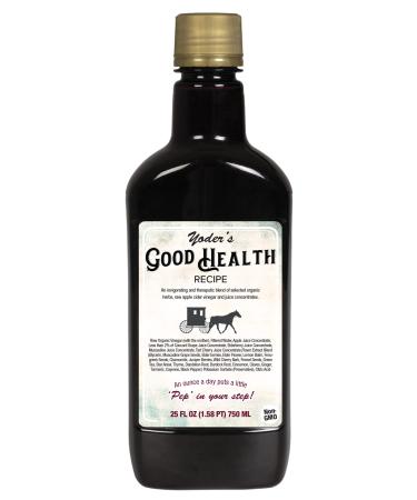 Yoders Good Health Recipe Apple Cider Vinegar Liquid Complex, 25 oz., Amish Harvest Herbal Tonic with Elderberry Juice, Organic Wildcrafted Herbs, Raw Detoxifying Antioxidants