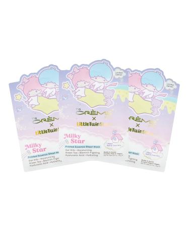 The Cr me Shop Little Twin Stars Milky Star Printed Essence Sheet Mask Paraben-Free Sulfate-Free & Cruelty-Free Korean Face Mask (Set of 3)