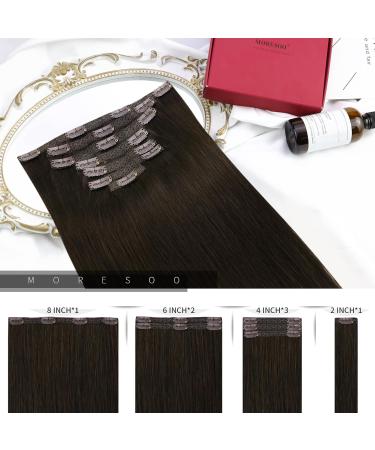 Buy Moresoo Clip-In Extensions | Real Brown Remy Hair | 120g Double Drawn 50cm #2 - Buy Online on SooperMarket.com