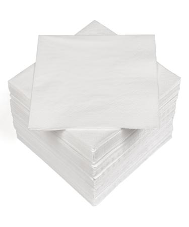 HEKU 100 single-colored napkins 3-layer 33x33cm i Uniform quality for events & gastronomy I practical 5-pack I highly absorbent and stylish white