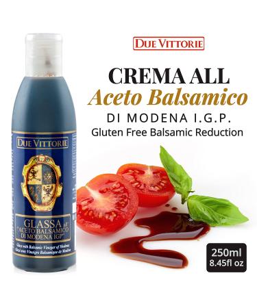 Due Vittorie Balsamic Crema - Barrel Aged Balsamic Glaze from Italy - Gluten Free - 8.45 oz (Pack of 2) - Buy Online on SooperMarket.com