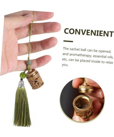 HEMOTON 1pc Green Sandalwood Incense Box Tassel Keychain Diffuser Pendant Hollow-Out Pedant Blush Cell Phone - Buy Online on SooperMarket.com