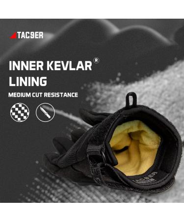 TAC9ER Kevlar Lined Tactical Gloves - Full Hand Protection Black Tactical Gloves  Cut and Temperature Resistant  Motorcycle Gloves  Touchscreen Friendly  Paintball and Airsoft Gloves for Men and Women Medium - Buy Online on SooperMarket.com