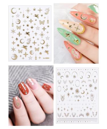 5D Gold Nail Art Sticker Decals - Vintage Classic Designs for Women & Girls - Buy Online on SooperMarket.com