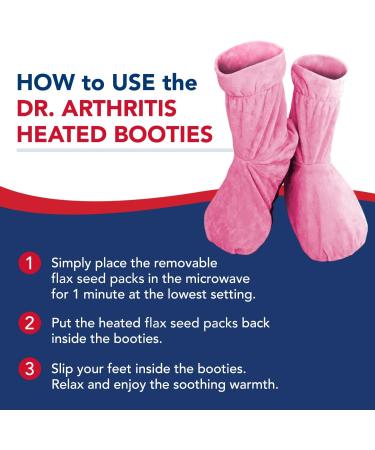 Doctor Developed Heated Booties - Foot Warmers for Women & Men - Heat Therapy Socks with Microwavable Heating Pad - Pink - One Size - Buy Online on SooperMarket.com