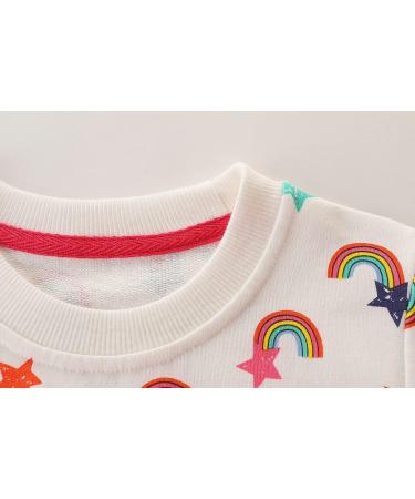 Girls Cotton Sweatshirt | Long Sleeve Casual Jumper | Toddler T-Shirt for Ages 1-12 | White | Size 4-5 Years - Buy Online on SooperMarket.com