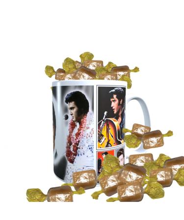 Presley King of Rock n Roll Celebrity Music Icon Mug with Choice of Sweets Gift