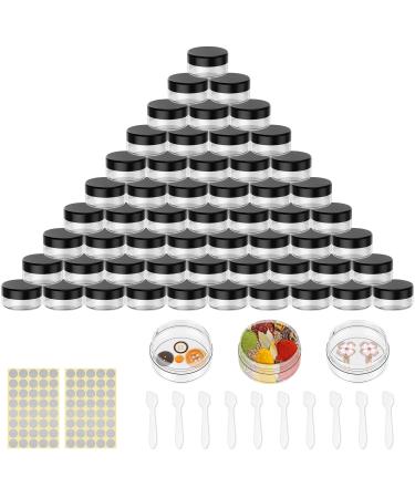 70 Pcs Cosmetic Jars 5 ML Sample Pots For Cosmetics Travel Pots For Cream Travel Pots For Toiletries Travel Pot Cosmetic Pots For Women (70 black)