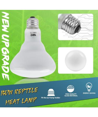 LUCKY HERP 150W Reptile Heat Bulb Basking Spot Heat Lamp for Reptiles Vivarium Light for Amphibian Chicks Dog Heating Use 150W 1 Pack - Buy Online on SooperMarket.com