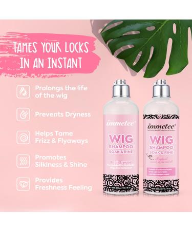 Immetee 2-in-1 Shampoo & Conditioner for Wigs | Soak & Rinse Wig Shampoo for Human & Synthetic Hair | 300ml - Prolong Wig Life - Buy Online on SooperMarket.com