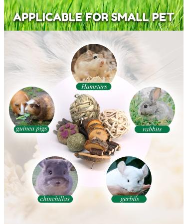 Pweituoet Rabbit Toys for Small Animals - 100% Natural Handmade Chew Treats for Bunny, Hamster, Guinea Pig, Chinchilla, Rat | Variety of 14 Types - Buy Online on SooperMarket.com