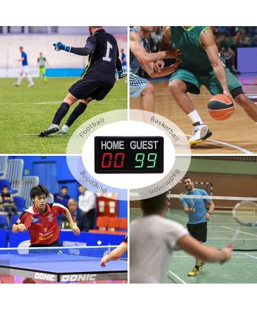 GAN XIN Portable Electronic Scoreboard with Remote | 1-99 Digital Score Keeper for Volleyball, Basketball, Football, and More - 1.8inch Red+Green - Buy Online on SooperMarket.com