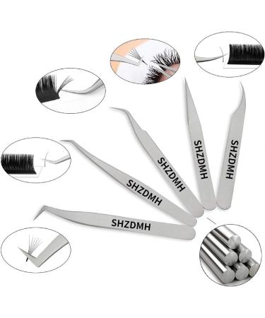 Lash Extension Tweezers Set - Curved & Straight Pointed Applicator Tool for Eyelash Extensions - Buy Online on SooperMarket.com