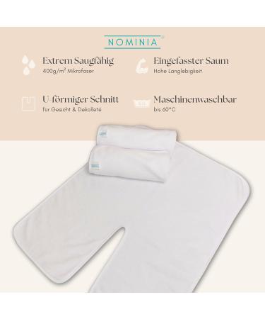 Nominia Facial Towels Premium White Microfiber 3-Series Set | Fluffy Durable Cosmetic Compresses U-Shaped Cut 400g/m Quality - Buy Online on SooperMarket.com