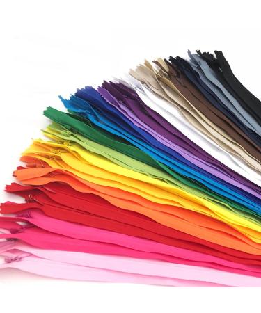 40PCS Invisible Nylon Coil Zipper Clothing Zipper DIY Sewing Tools for Craft Special(14 inch  Mix Color) 14 inch Mix Color