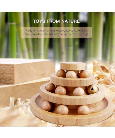 Gelrova Cat Toy Roller Exerciser Fun Cat Toy Indoor Pet Interactive Toy Bamboo Cat Ball Toy with Double Layer Rail Teaser Cat Ball Toy for Kitten Puppy etc 3-layer track(Bamboo) 3-layer-bamboo - Buy Online on SooperMarket.com
