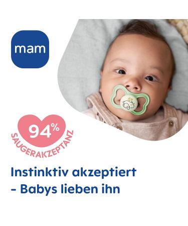 Mam Supreme Night Schnuller Set - Baby Pacifiers for Healthy Development 6-16 Months Prevents Skin Irritation Includes Pacifier Box Hedgehog/Universe Beige-Tartrosa/Mint - Buy Online on SooperMarket.com