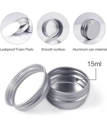 Redamancy 10 Pcs Aluminium Tins Jars Aluminium Empty Containers 15 ml Aluminium Tin Jars with Screw Lids Empty Cosmetics Container Pots for Lip Balm Cream Candles Cosmetics (Silver) - Buy Online on SooperMarket.com