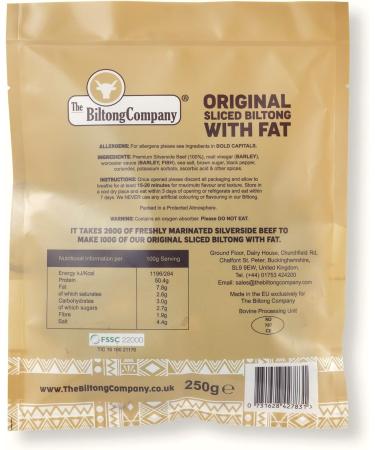 Biltong Sliced 500g Original Flavour - High Fat Content - Pack of 1 - Buy Online on SooperMarket.com