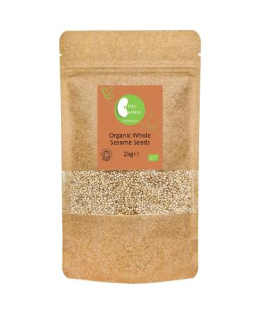 Organic Natural Sesame Seeds (Unhulled) - Certified Organic - by Busy Beans Organic (2kg)