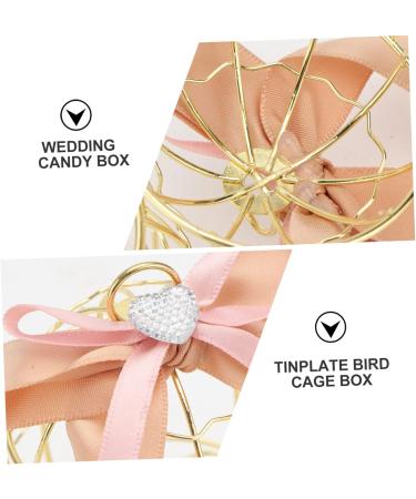 COOLHIYA Bird Cage 2pcs Box Bell Creative Treats Birdcage Wedding Sweets Birthday for Party Shaped Golden 8.3X6.7CM - Buy Online on SooperMarket.com