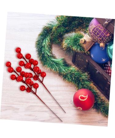HOMSFOU 25 Pcs Artificial Berry Cuttings Christmas Holly Berry Red Berries Decoration Artificial Red Berry Stems Branches Christmas Berry Branches Red Cherry Foam Flower Arrangements Red 50X5.5CM - Buy Online on SooperMarket.com
