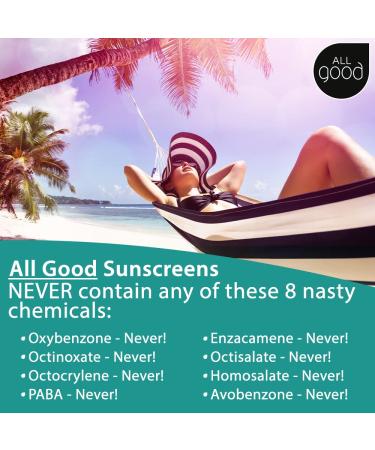 All Good Sport Sunscreen Spray 6 oz 2-Pack - SPF 30 UVA/UVB Broad Spectrum, Water Resistant, Zinc, Calendula, Aloe - Coral Reef Friendly - Buy Online on SooperMarket.com