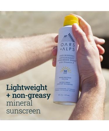 Buy Oars + Alps Mineral SPF 50 Sunscreen Spray - Vitamin E Antioxidants Water & Sweat Resistant - 6 Oz | Shop Internationally - Buy Online on SooperMarket.com