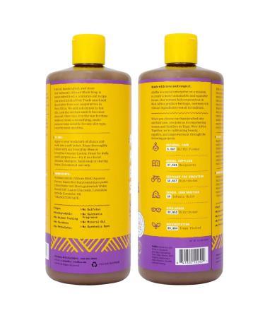 Alaffia Authentic African Black Soap 2-Pack Multi-Purpose Face & Body Wash, Shampoo, and Shaving Soap with Fair Trade Shea Butter & Wild Lavender Suitable for All Skin Types - 64 Fl Oz Total - Buy Online on SooperMarket.com