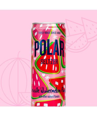 Polar Seltzer Water Limited Edition Watermelon Punch 12 oz Slim Can 6 Pack - Refreshing Watermelon Punch Flavor - Buy Online on SooperMarket.com