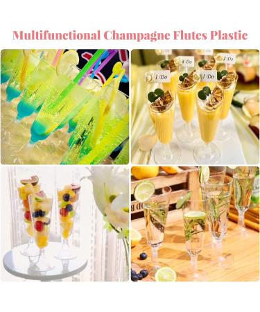 200 Pcs Clear Plastic Champagne Flutes - Disposable Toasting Glasses for Wedding & Parties - Buy Online on SooperMarket.com