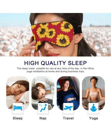 Haskirky Light Blocking Eye Mask - Breathable & Adjustable for Men and Women | Perfect for Travel, Yoga, Meditation, Office & Deep Sleep - Red Sunflower Design - Buy Online on SooperMarket.com