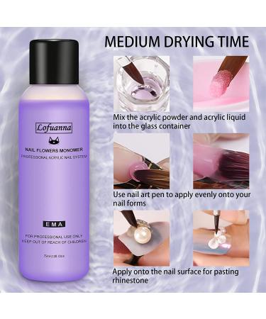 Lofuanna 2Pcs 75ml Acrylic Nail Liquid for Acrylic Powder - Professional MMA Free Non-Yellowing Formula for Nail Extension System - Buy Online on SooperMarket.com