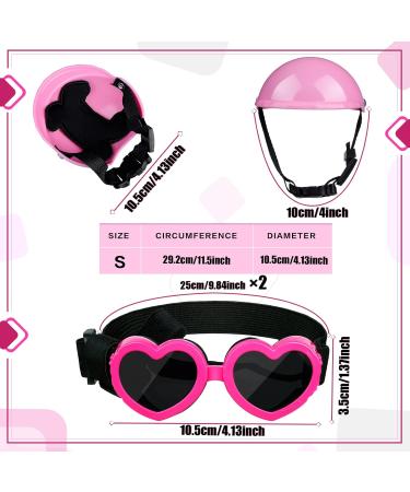 Xuniea 2 Pieces Small Dog Helmet and Goggles Puppy Sunglasses UV Protection PET Helmet with Adjustable Belt Dog Motorcycle Hard Safety Hat for Doggie Windproof Glasses Small Dog Cycling Riding(Pink) - Buy Online on SooperMarket.com