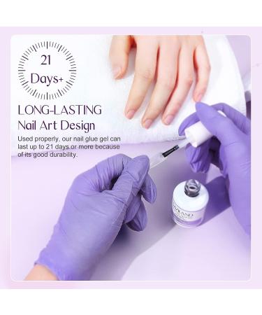 Saviland 15ML Nail Glue Gel Set - Clear & Nude Pink 4-in-1 for Press on Nails, Acrylic, UV Gels - Manicure Starter Set - Buy Online on SooperMarket.com