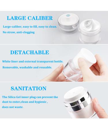 Vacuum Bottle Cream Jar with Cosmetic Spatula | TSA Approved Travel Bottles (2 Pieces) - Buy Online on SooperMarket.com