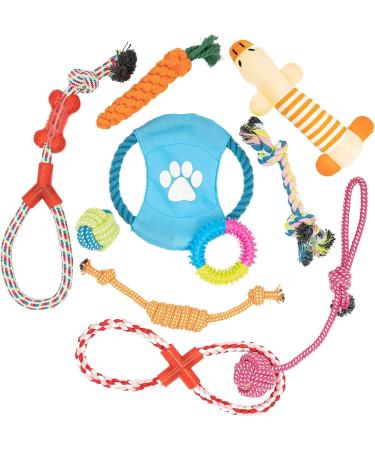 Fur & Bone 10 Pack Dog Chew Toys | Puppy Toys Dog Toys for Boredom | Indestructible Dog Toys with Rope Toys Squeaky Toy | Dog Toy Dog Teething Toys for Small & Medium Dogs | Dog - Buy Online on SooperMarket.com