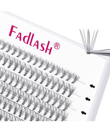 Individual Lashes Fadlash Cluster Eyelashes Extension 10 Root 0.07mm C Curl 10mm Single Length Eyelashes Individual Cluster Lashes Self-Application DIY Lashes Extensions 10mm 10D-0.07-C