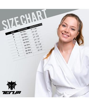 TENUM Lightweight Karate Gi Uniform for Kids & Adults - 8oz, Belt Included - Sizes 00/3'11 - 4'2 - Buy Online on SooperMarket.com