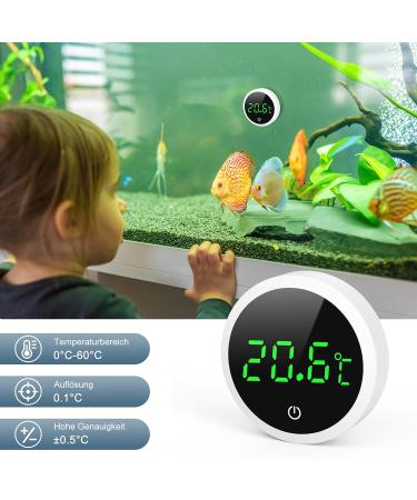 Ankilo Digital Aquarium Thermometer - Touch Screen LED Wireless Meter for Freshwater & Saltwater | Accurate Marine Temperature Monitor - Buy Online on SooperMarket.com