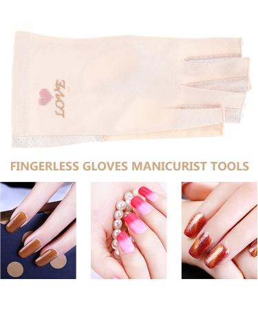 Exceart UV Nail Lamp Gloves - Cotton Finger Gloves for Women Manicure | UV Protection Hand Gloves in Flesh Color - Buy Online on SooperMarket.com