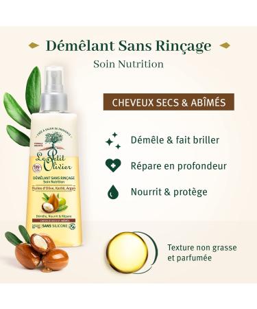 Le Petit Olivier No Rinse Hair Detangler - Olive Shea & Argan Oils | Natural Repair for Dry & Damaged Hair | Silicone Free - 5.07 oz - Buy Online on SooperMarket.com
