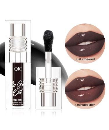 Shop Vegan Lip Plumping Gloss: Waterproof Long-Lasting Moisturizing Lip Oil in Clear Black Cherry & Black | Hydrating Liquid Lipstick - Buy Online on SooperMarket.com