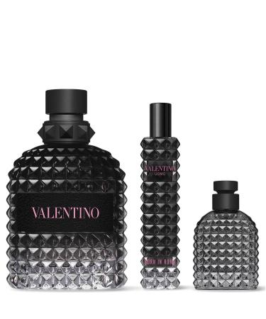 Valentino BORN IN ROMA UOMO SET 100ML EAU DE TOILETTE SPRAY+15ML MINI+4ML MINI - 1 SET (3 pcs set)
