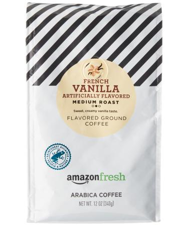 AmazonFresh French Vanilla Flavored Coffee, Ground, Medium Roast, 12 Ounce