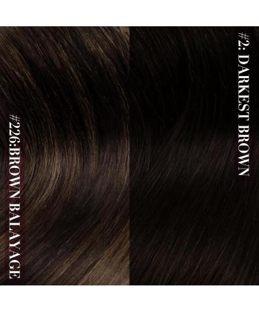 Youngsee Clip-In Ombre Real Hair Extensions - Dark Brown to Middle Brown 35cm 120g (7PCs) - Thick Remy Hair for Women - Buy Online on SooperMarket.com